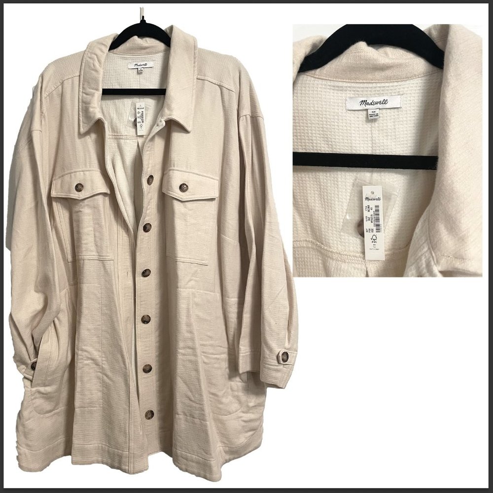 Madewell NWT Ecro shacket with pockets